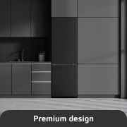 LG 344L apakšējā saldētava, melns stikls, LinearCooling™, DoorCooling+ ™, FRESHConverter™, USP attēls izcilam dizainam, GBB72BM9CQ1, thumbnail 3