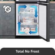 LG 344L apakšējā saldētava, melns stikls, LinearCooling™, DoorCooling+ ™, FRESHConverter™, USP attēls total no frost, GBB72BM9CQ1, thumbnail 5
