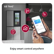 LG Multidoor ledusskapis | augstums 1.79m |  platums 83.5cm | 530L | Melns | E klase | InstaView™ , ThinQ, GMV860EPDE, thumbnail 4
