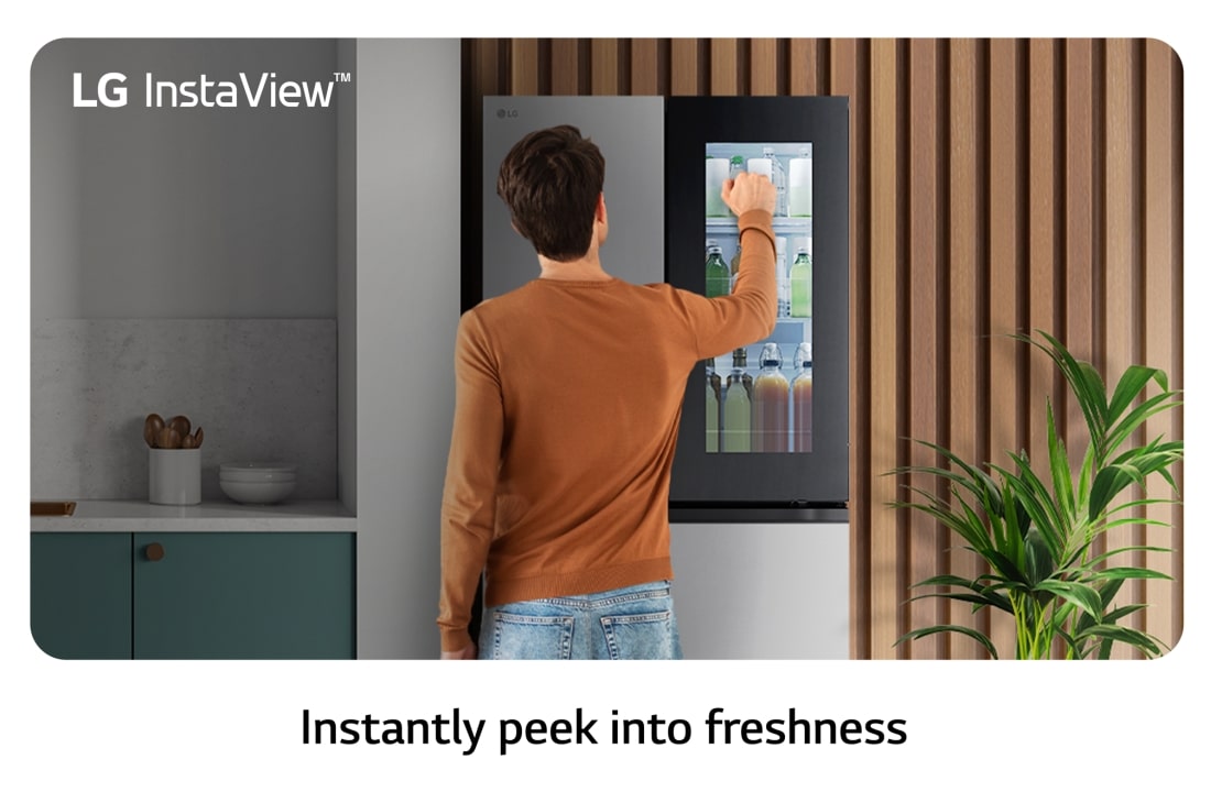 LG Multidoor ledusskapis | augstums 1.79m |  platums 83.5cm | 530L | Melns | E klase | InstaView™ , InstaView, GMV860EPDE, thumbnail 3