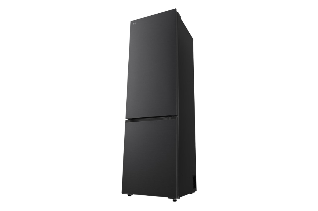 LG ledusskapis ar saldētavu apakšā | 2.03m | 375L | Sudraba | C klase | DoorCooling™ | Fresh Converter+™, LG ledusskapja ar saldētavu (GBBS726AEV) plaukts, kas izcelts zilā krāsā, ar bultiņām uz augšu un uz leju, attēlā pa labi redzams salocīts plaukts, kurā atrodas divas ūdens pudeles., GBBS726AEV, thumbnail 11
