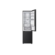 LG ledusskapis ar saldētavu apakšā | 2.03m | 375L | Sudraba | C klase | DoorCooling™ | Fresh Converter+™, LG ledusskapis ar saldētavu (GBBS726AEV) – tuvplānā attēlots vīna plaukts, kurā ir četras pudeles un makaronu kaste, bet plaukta dizains ir palielināts apaļā attēlā, GBBS726AEV, thumbnail 7