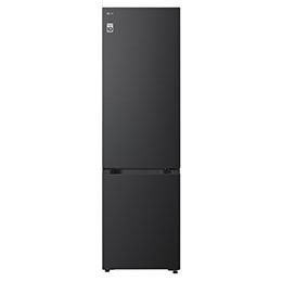 LG ledusskapis ar saldējamo kameru apakšā (GBBS726CEV), skats no priekšpuses, matēti melnā krāsā2