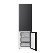 LG ledusskapis ar saldētavu apakšā | 2.03m | 375L | Melns | C klase | DoorCooling™ | Fresh Converter+™, LG ledusskapis ar saldētavu (GBBS726AEV), skats no augšas ar matēti melnu ledusskapi kreisajā pusē un skapīšu sienu labajā pusē, GBBS524CEV, thumbnail 3
