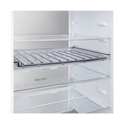 LG ledusskapis ar saldētavu apakšā | 2.03m | 375L | Melns | C klase | DoorCooling™ | Fresh Converter+™, LG ledusskapis ar saldējamo kameru apakšā (GBBS726AEV) dzīvojamā telpā ar pilsētas skatu naktī, uz kura izvietots MI enerģijas taupīšanas režīma grafiks un mainīgās enerģijas diagramma, GBBS524CEV, thumbnail 5