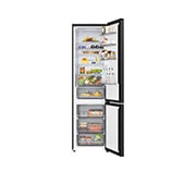 LG ledusskapis ar saldētavu apakšā | 2.03m | 375L | Melns | C klase | DoorCooling™ | Fresh Converter+™, LG ledusskapis ar saldētavu, skats no augšas ar ledusskapi kreisajā pusē un skapīšu sienu labajā pusē, GBBS322CEV, thumbnail 3
