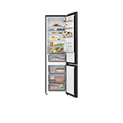 LG ledusskapis ar saldētavu apakšā | 2.03m | 375L | Melns | C klase | DoorCooling™ | Fresh Converter+™, Kreisajā pusē attēlota gaļa ar -3&nbsp;°C, centrā – svaigas zivis ar 0&nbsp;°C, bet labajā pusē – siers ar 2&nbsp;°C., GBBS322CEV, thumbnail 4