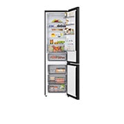 LG ledusskapis ar saldētavu apakšā | 2.03m | 375L | Melns | C klase | DoorCooling™ | Fresh Converter+™, LG ledusskapis ar saldētavu, skats no priekšpuses, kurā ir redzama DoorCooling+™ ventilācijas sistēma, GBBS322CEV, thumbnail 8