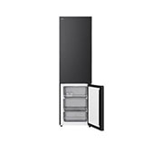 LG ledusskapis ar saldētavu apakšā | 2.03m | 375L | Melns | C klase | DoorCooling™ | Fresh Converter+™, LG ledusskapja ar saldētavu plaukts, kas izcelts zilā krāsā, ar bultiņām uz augšu un uz leju, attēlā pa labi redzams salocīts plaukts, kurā atrodas divas ūdens pudeles., GBBS322CEV, thumbnail 11