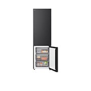 LG ledusskapis ar saldētavu apakšā | 2.03m | 375L | Melns | C klase | DoorCooling™ | Fresh Converter+™, LG ledusskapja ar saldējamo kameru apakšā skats no priekšas un sāniem, parādot ārējo dizainu, GBBS322CEV, thumbnail 12