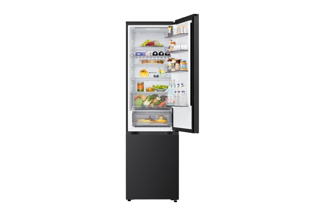 LG ledusskapis ar saldētavu apakšā | 2.03m | 375L | Melns | C klase | DoorCooling™ | Fresh Converter+™, LG ledusskapja ar saldētavu skats no apakšas, GBBS322CEV, thumbnail 10