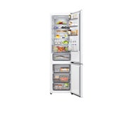 LG ledusskapis ar saldētavu apakšā | 2.03m | 375L | Balts | C klase | DoorCooling™ | Fresh Converter+™, LG ledusskapis ar saldētavu – tuvplānā attēlots vīna plaukts, kurā ir četras pudeles un makaronu kaste, bet plaukta dizains ir palielināts apaļā attēlā, GBBS524CSW, thumbnail 7