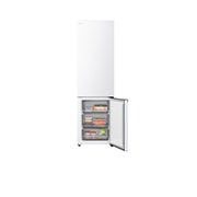 LG ledusskapis ar saldētavu apakšā | 2.03m | 375L | Balts | C klase | DoorCooling™ | Fresh Converter+™, LG ledusskapja ar saldējamo kameru apakšā skats no priekšas un sāniem, parādot ārējo dizainu, GBBS524CSW, thumbnail 12