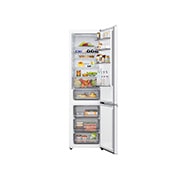 LG ledusskapis ar saldētavu apakšā | 2.03m | 375L | Balts | C klase | DoorCooling™ | Fresh Converter+™, LG ledusskapis ar saldējamo kameru apakšā, iebūvēts bez atstarpēm siltas smilškrāsas sienā, ar baltām bultiņām, kas norāda uz augšējo un priekšējo virsmu, GBBS322CSW, thumbnail 6