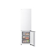 LG ledusskapis ar saldētavu apakšā | 2.03m | 375L | Balts | C klase | DoorCooling™ | Fresh Converter+™, LG ledusskapja ar saldējamo kameru apakšā skats no priekšas un sāniem, parādot ārējo dizainu, GBBS322CSW, thumbnail 12