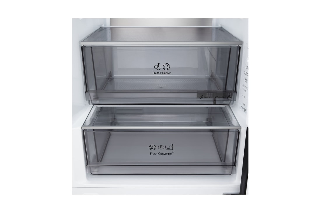 LG ledusskapis ar saldētavu apakšā | 1.86m | 333L | Melns | C klase | DoorCooling™ | FRESHBalancer™, GBBSJ1CCEP, thumbnail 6