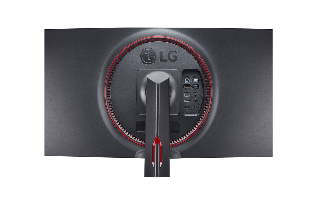 LG 34 collu UltraGear™ monitors spēlēm, Tuvinājumā skats uz aizmugures portiem un Sphere Lighting 2.0, 34GN850-B, thumbnail 8