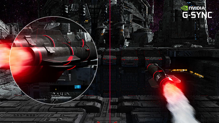 Divu attēlu salīdzinājums ar izslēgtu un ieslēgtu G-SYNC