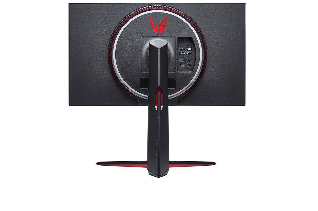 LG 27 collu UltraGear™ monitors spēlēm, skats no mugurpuses ar Sphere Lightning 2.0 baltā un sarkanā krāsā, 27GN950-B, thumbnail 5