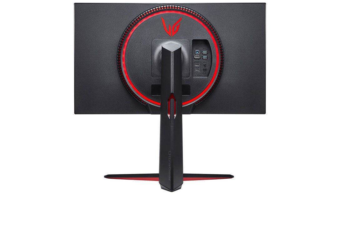 LG 27 collu UltraGear™ monitors spēlēm, skats no mugurpuses ar Sphere Lightning 2.0 sarkanā krāsā, 27GN950-B, thumbnail 7