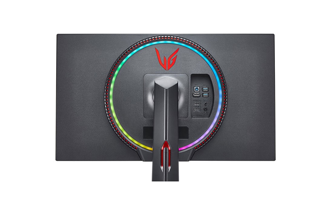 LG 27 collu UltraGear™ monitors spēlēm, pietuvināts skats no mugurpuses ar Sphere Lightning 2.0 varavīksnes krāsās, 27GN950-B, thumbnail 12