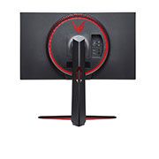 LG 27 collu UltraGear™ monitors spēlēm, skats no mugurpuses ar Sphere Lightning 2.0 sarkanā krāsā, 27GN950-B, thumbnail 7