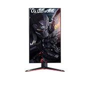 LG 27 collu UltraGear™ monitors spēlēm, skats no priekšpuses ar 90 grādu leņķī pagrieztu displeju, 27GN950-B, thumbnail 15