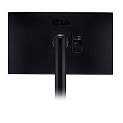 LG 27 collu Ergo LED monitors, Pietuvināts sānu skats no aizmugures, monitora statīvs centrā, 27QN880-B, thumbnail 12