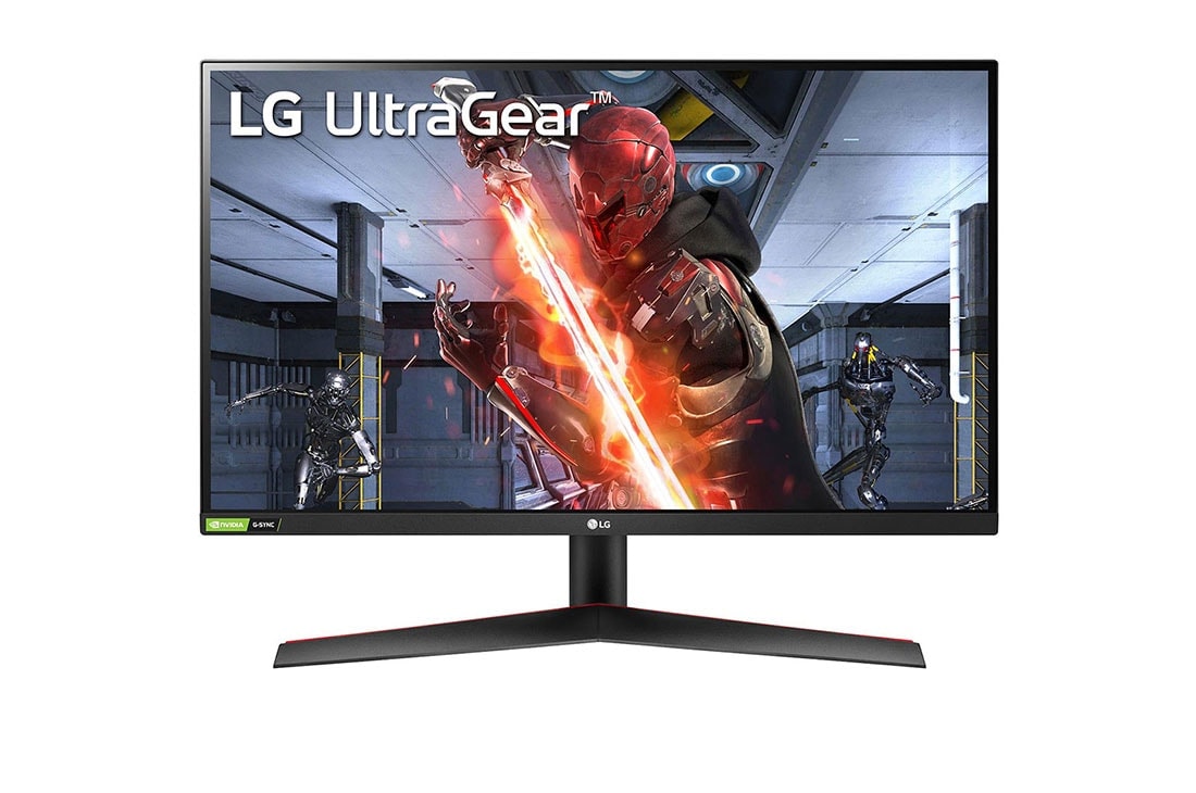 LG Ar NVIDIA® G-SYNC® saderīgs 27'' UltraGear™ Full HD IPS 1ms (GtG) monitors spēlēm, skats no priekšpuses, 27GN600-B