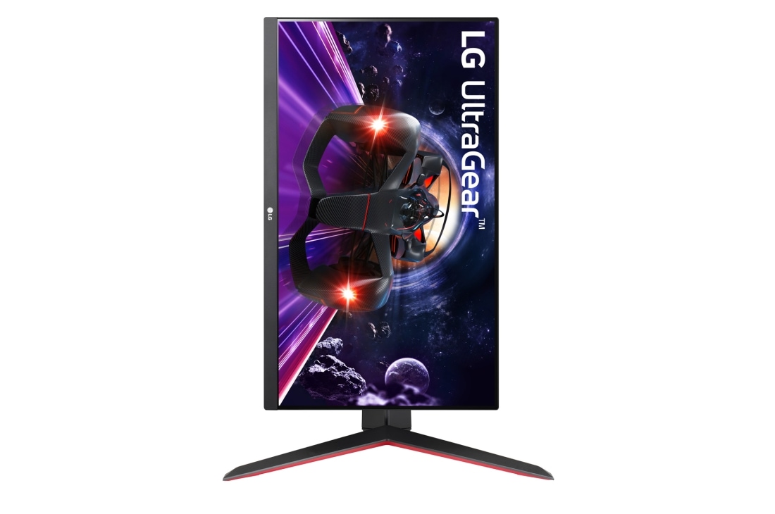 LG 24 collu UltraGear™ monitors spēlēm, Skats no priekšpuses uz displeju, kas pagriezts pa 90 grādiem portreta skatā, 24GN650-B, thumbnail 10