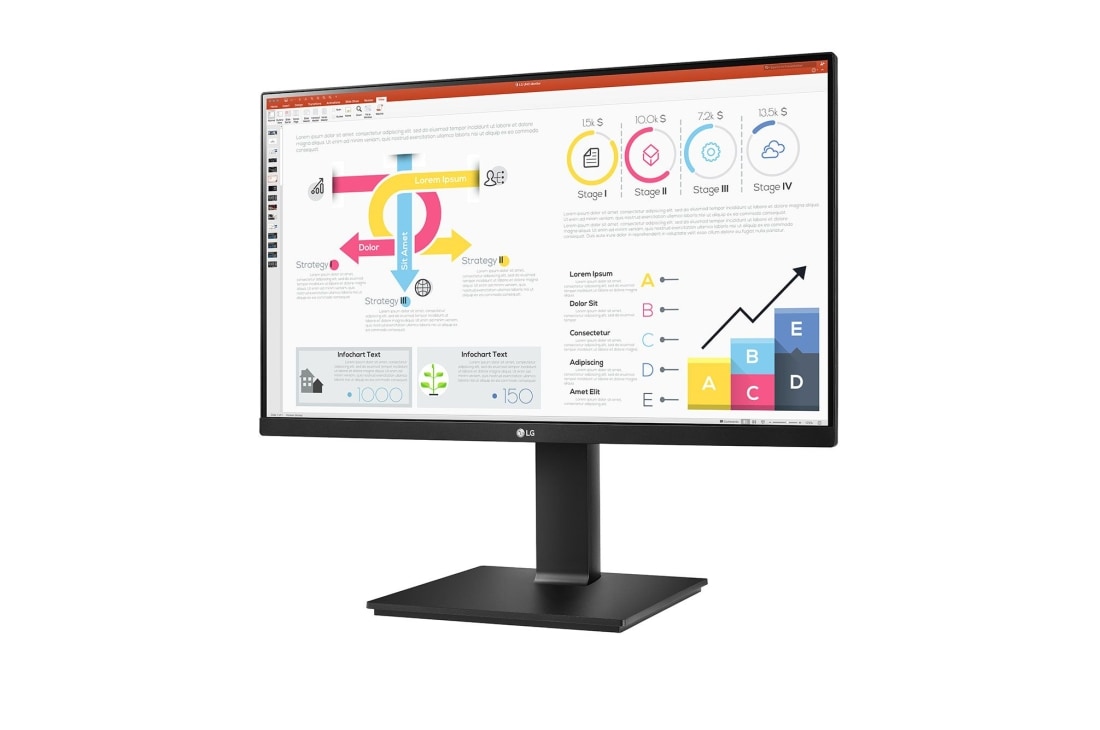 LG 24 collu QHD IPS monitors, sānu skats +15 grādu leņķī, 24QP750-B, thumbnail 2
