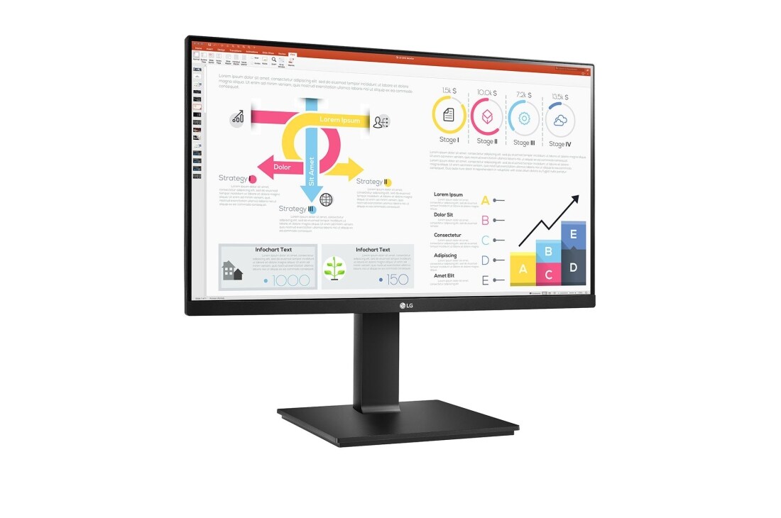 LG 24 collu QHD IPS monitors, sānu skats +15 grādu leņķī, 24QP750-B, thumbnail 3