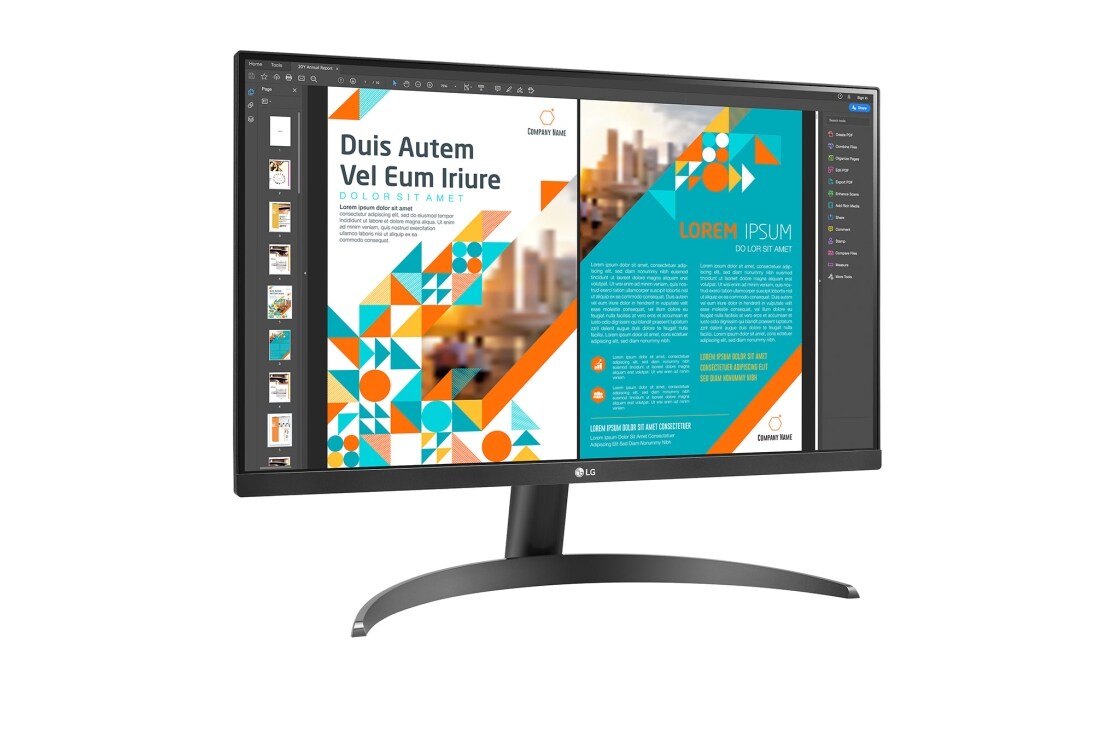 LG 24 collu QHD IPS monitors, sānu skats +15 grādu leņķī, 24QP500-B, thumbnail 3