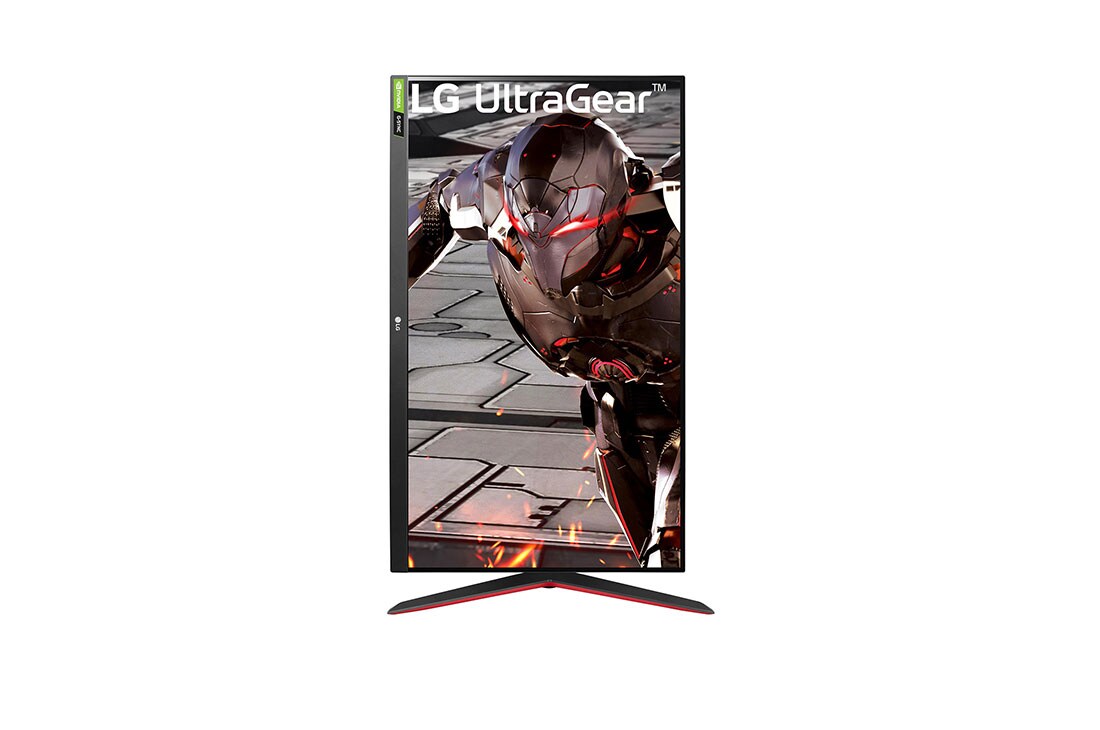 LG 32 collu UltraGear™ monitors spēlēm, Skats no priekšpuses uz monitoru, kurš pagriezts 90 grādu leņķī, 32GN550-B, thumbnail 9