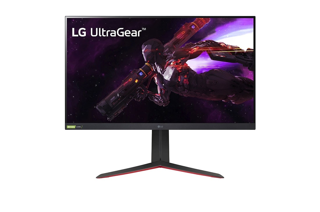 LG 32 collu UltraGear™ monitors spēlēm, skats no priekšpuses, 32GP850-B