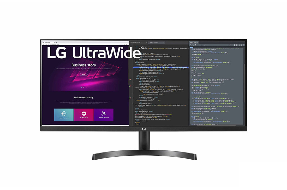 LG 34 collu UltraWide™ monitors, skats no priekšpuses, 34WN700-B