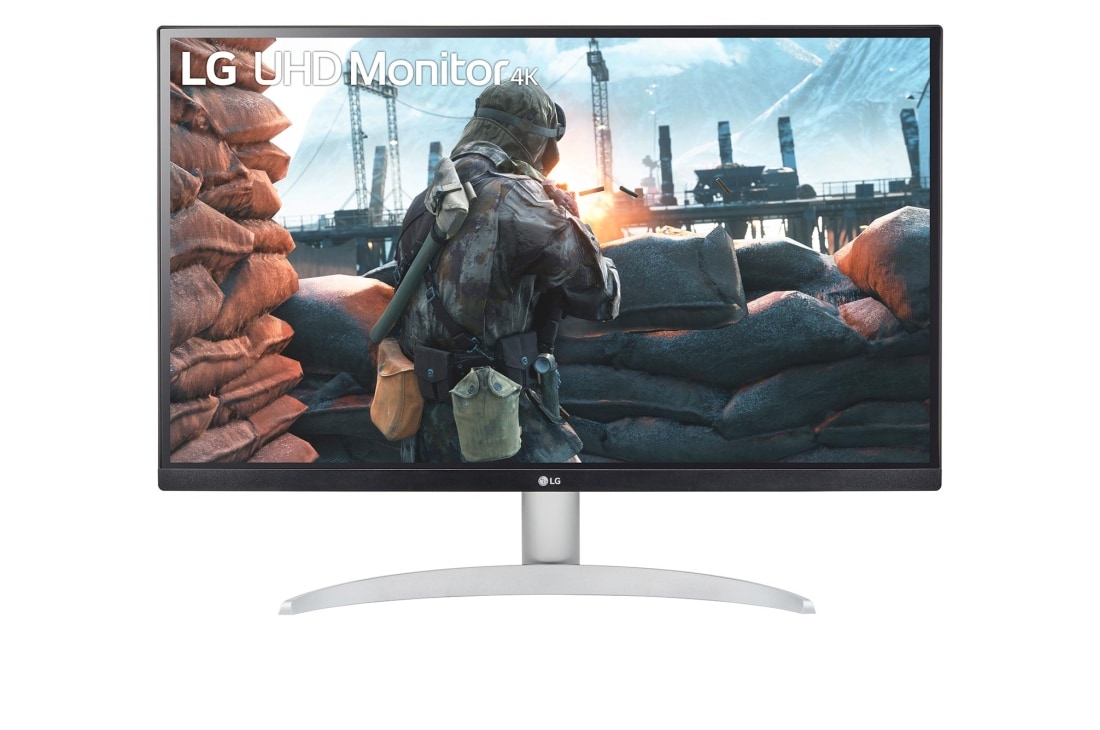 LG 27 collu UHD 4K monitors, skats no priekšpuses, 27UP600-W