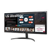 LG 34 collu UltraWide™ monitors, sānu skats -15 grādu leņķī, 34WP500-B, thumbnail 2