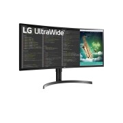 LG 35 collu Full HD monitors, sānu skats +15 grādu leņķī, 35WN75C-B, thumbnail 3
