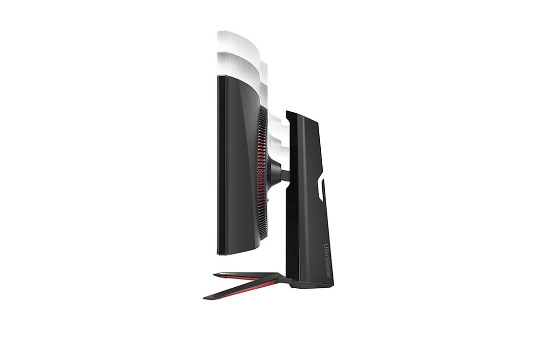 LG 34 collu UltraGear™ monitors spēlēm, Sānu skats uz monitoru, kura augstums tiek regulēts uz leju, 34GP950G-B, thumbnail 10