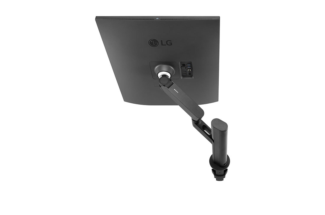 LG 27,6 collu 16:18 DualUp monitors ar Ergo statīvu un USB Type-C™, Skats no aizmugures uz monitoru, kura kronšteins izstiepts uz labo pusi, 28MQ780-B, thumbnail 12