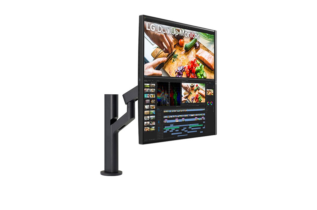 LG 27,6 collu 16:18 DualUp monitors ar Ergo statīvu un USB Type-C™, Perspektīvas skats uz displeju, kas pagriezts par 90 grādiem., 28MQ780-B, thumbnail 4