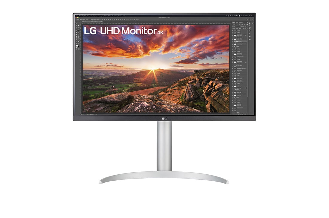 LG 27 collu UHD 4K monitors, skats no priekšpuses, 27UP850N-W