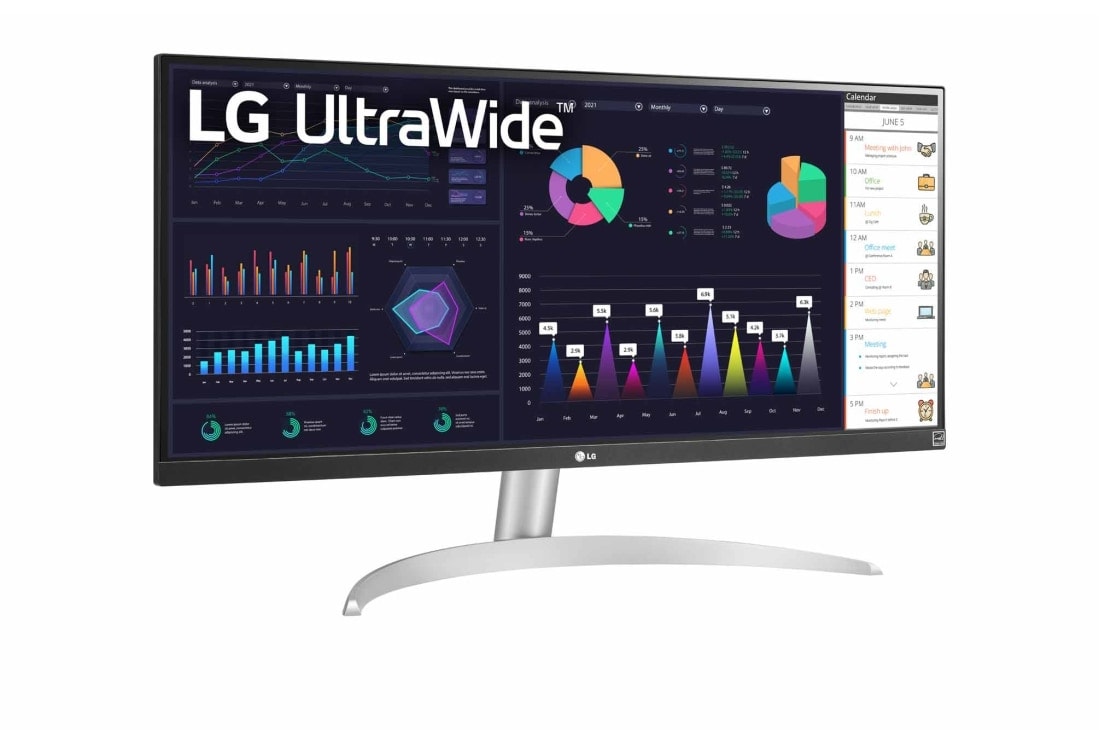LG 29'' 21:9 UltraWide™ Full HD IPS monitors ar AMD FreeSync™, sānu skats +15 grādu leņķī, 29WQ600-W, thumbnail 3