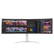 LG UltraWide Dual QHD monitors, skats no priekšpuses, 49WQ95C-W, thumbnail 2