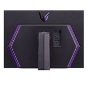 LG 32 collu UltraGear™ QHD monitors spēlēm ar 240Hz (virstaktēti 260Hz) atsvaidzes intensitāti, tuvplānā skats uz portiem ar ieslēgtām gaismām, 32GQ850-B, thumbnail 11