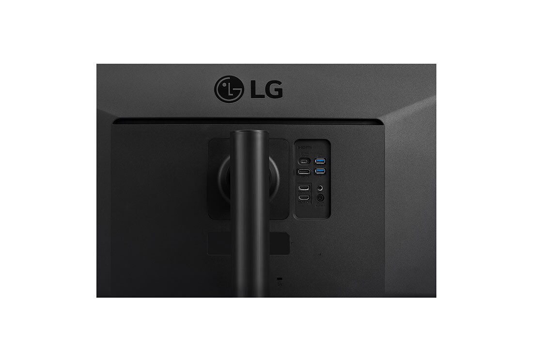LG 34'' 21:9 izliekts UltraWide™ QHD (3440 x 1440) monitors, Skats uz portiem tuvplānā-back , 34WP85CP-B, thumbnail 8