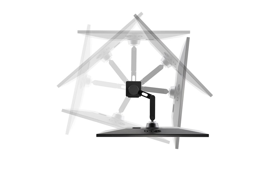 LG 27 collu Ergo UHD 4K monitors, Sānu skats uz monitoru pagrieztu diapazonā no +280˚ līdz -280˚, 27UN880P-B, thumbnail 6