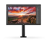 LG 27 collu Ergo UHD 4K monitors, Skats no priekšpuses ar monitora kronšteinu vidū, 27UN880P-B, thumbnail 2