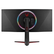 LG 38 collu UltraGear™ monitors spēlēm, Skats no aizmugures ar ieslēgtām dažādu krāsu gaismām, 38GN950P-B, thumbnail 7